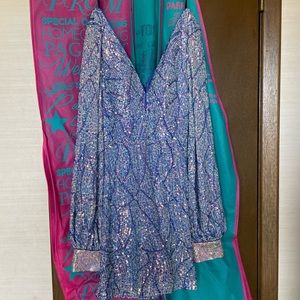 sparkly blue shorts dress wore once